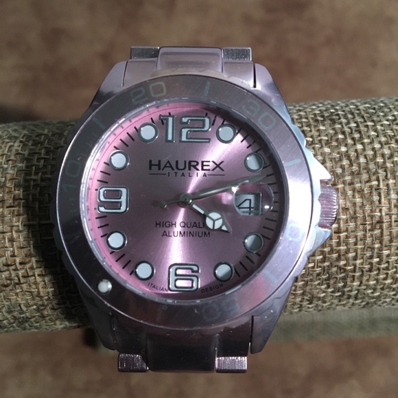HAUREX “INK” AUTHENTIC ALUMINUM LILAC COLOR DESIGN WATCH - Picture 1 of 16